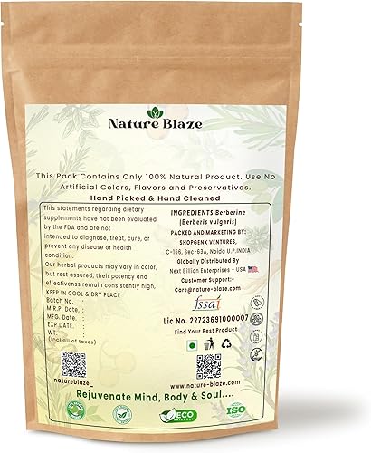 Miniatura 2 de Hierbas Orgánicas Extracto De Berberina En Polvo 3.53 oz
