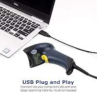 Vista 7 de TEEMI Escáner de código de barras QR con soporte de detección automática manos libres de mano automático USB con cable 1D 2D lector de códigos