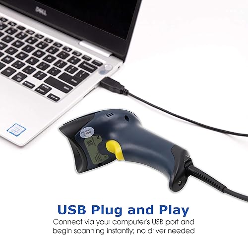 Miniatura 7 de TEEMI Escáner de código de barras QR con soporte de detección automática manos libres de mano automático USB con cable 1D 2D lector de códigos de