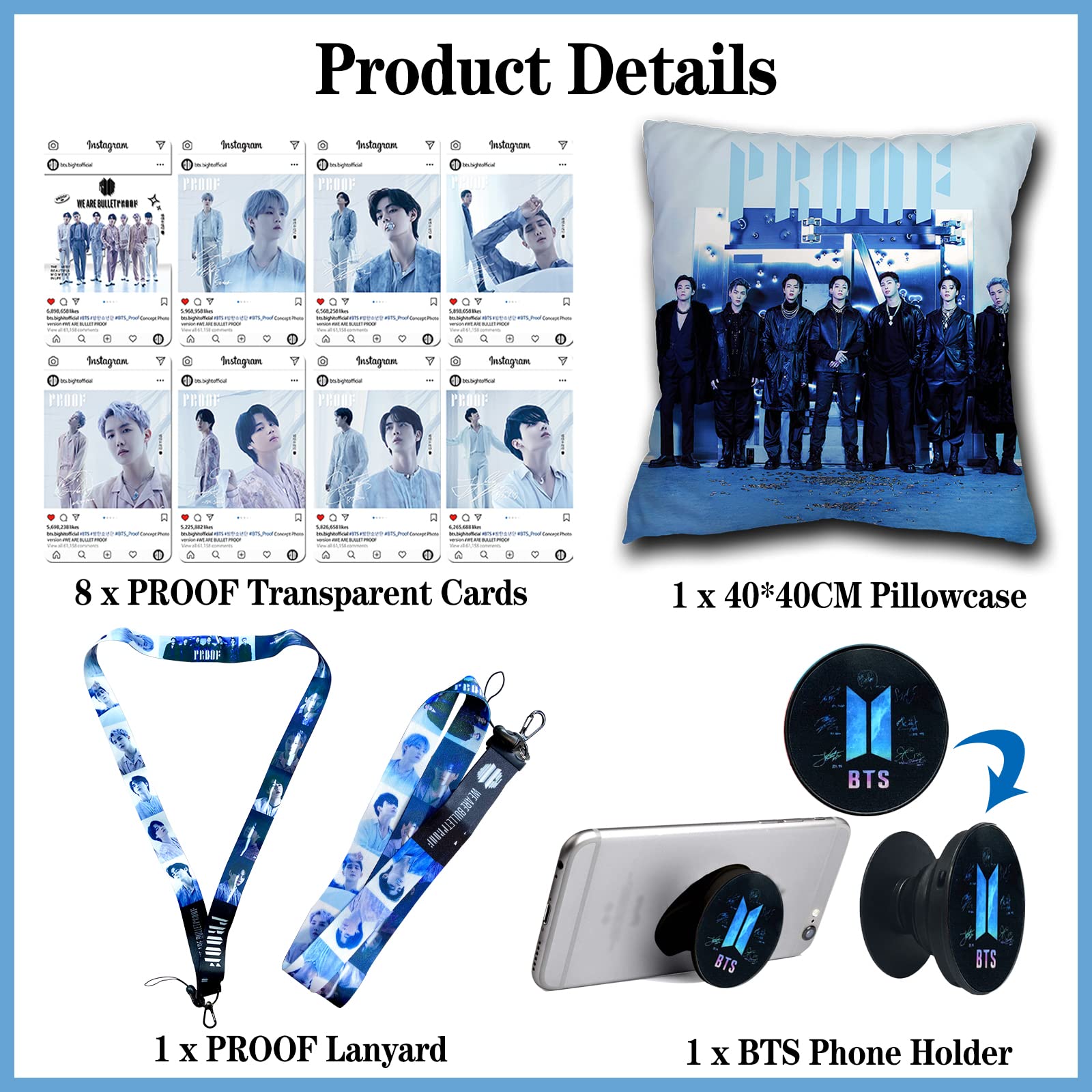 BTS Gift Set for Army, KPOP BTS Gifts, BTS Merchandise, BTS Test Album Fans  Set, BTS Proof Set, Gift Set for Army, BTS Pillowcase, BTS Merch : Amazon.co.uk:  Toys \u0026 Games