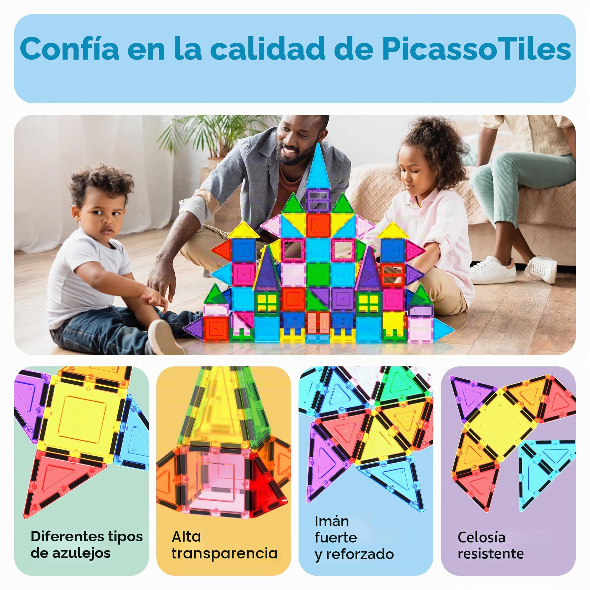 PicassoTiles Bloques de construcción magnéticos con base de coche, cordón, bolsa de transporte para almacenamiento de juguetes, bloque magnetizado para niños, juego de juguetes magnéticos STEM, a