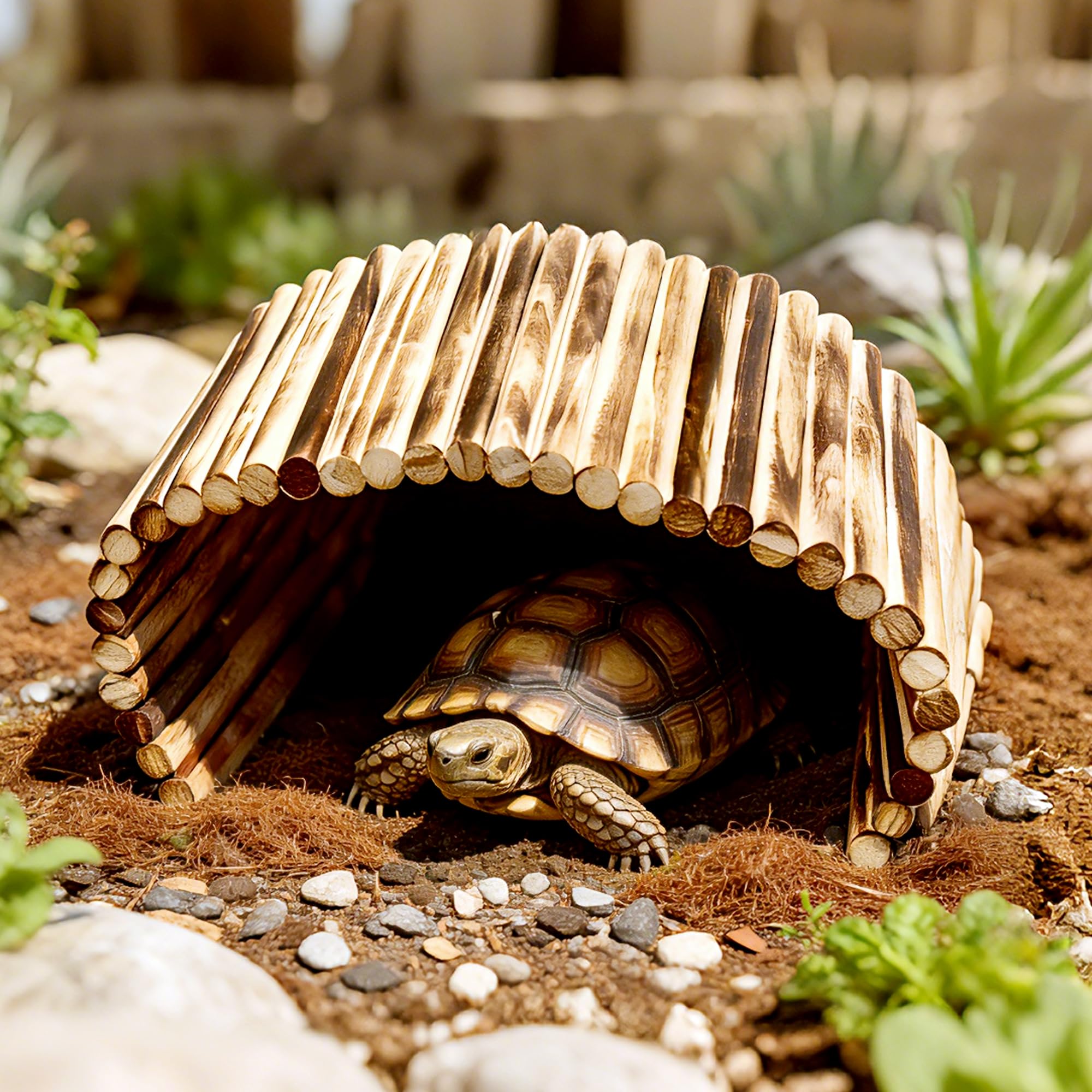 Extra Large en Bois Multi-Usages Cachette Tunnel Rampe Pont Tube Escalade Jouet pour Cochons d'Inde, Petits Lapins, Tortues et autres Petits Animaux de Compagnie 50cm x 24,9cm