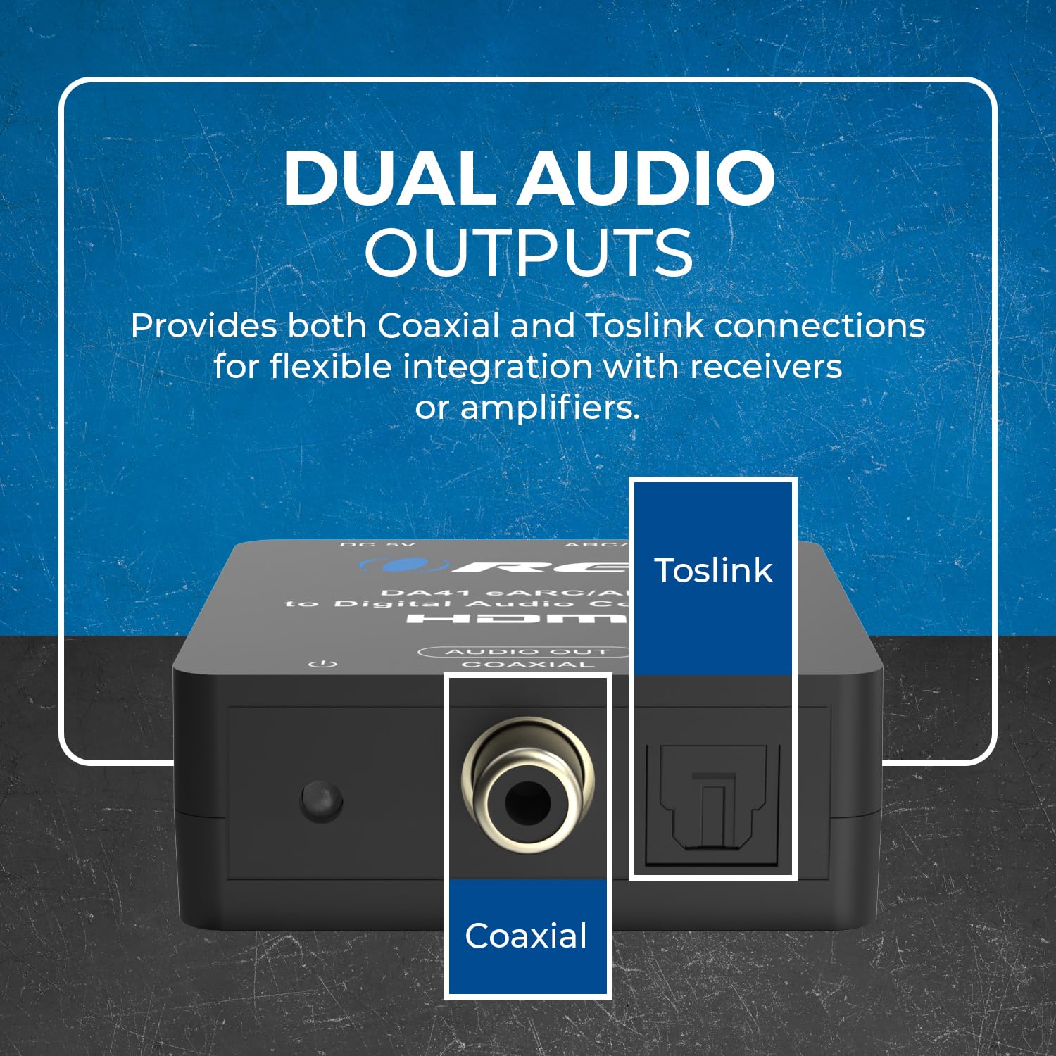 OREI Audio Extractor eARC/ARC HDMI zu Optisch/Koaxial Audio Extractor - Unterstützt Dolby 5.1 Channel, DTS 5.1, LPCM 2.0 Channel HDTV Soundbar Speaker Verstärker