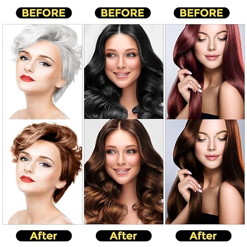 Miniatura 3 de Sminktec Champú 3 en 1 de tinte para el cabello castaño oscuro, champú con ingredientes herbarios, tinte para el cabello para mujeres y hombres