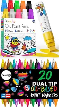 15mm Oil 10 Jumbo & 20 Dual Oil Acrylic Paint Pen Bundle
