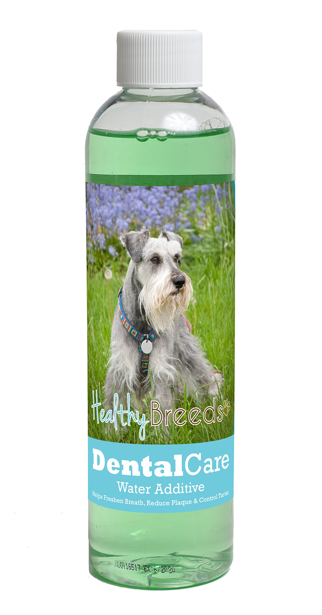 Healthy Breeds Dog Dental Care Water Additive for Miniature Schnauzer - Helps Freshen Breath, Reduce Plaque & Control Tartar - Mint Flavor - 8 oz