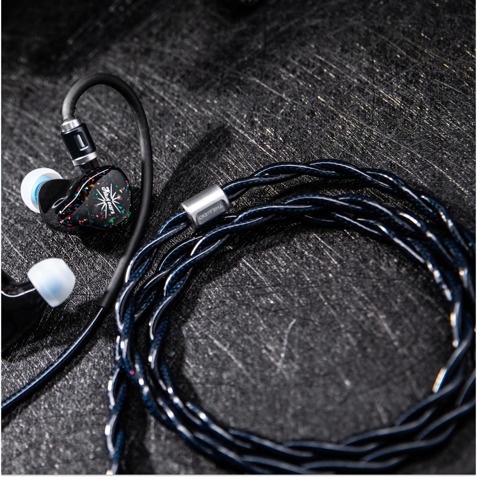 Linsoul Thieaudio Midnix IEM Cable, Cobre de Cristal Único 2 Núcleos 6N, Conectores Dobles de 3,5 mm/4,4 mm, Litz Tipo 4, 1,2 m 0,78 mm 2Pines, Cable de Repuesto para Auriculares de Grado Profesional