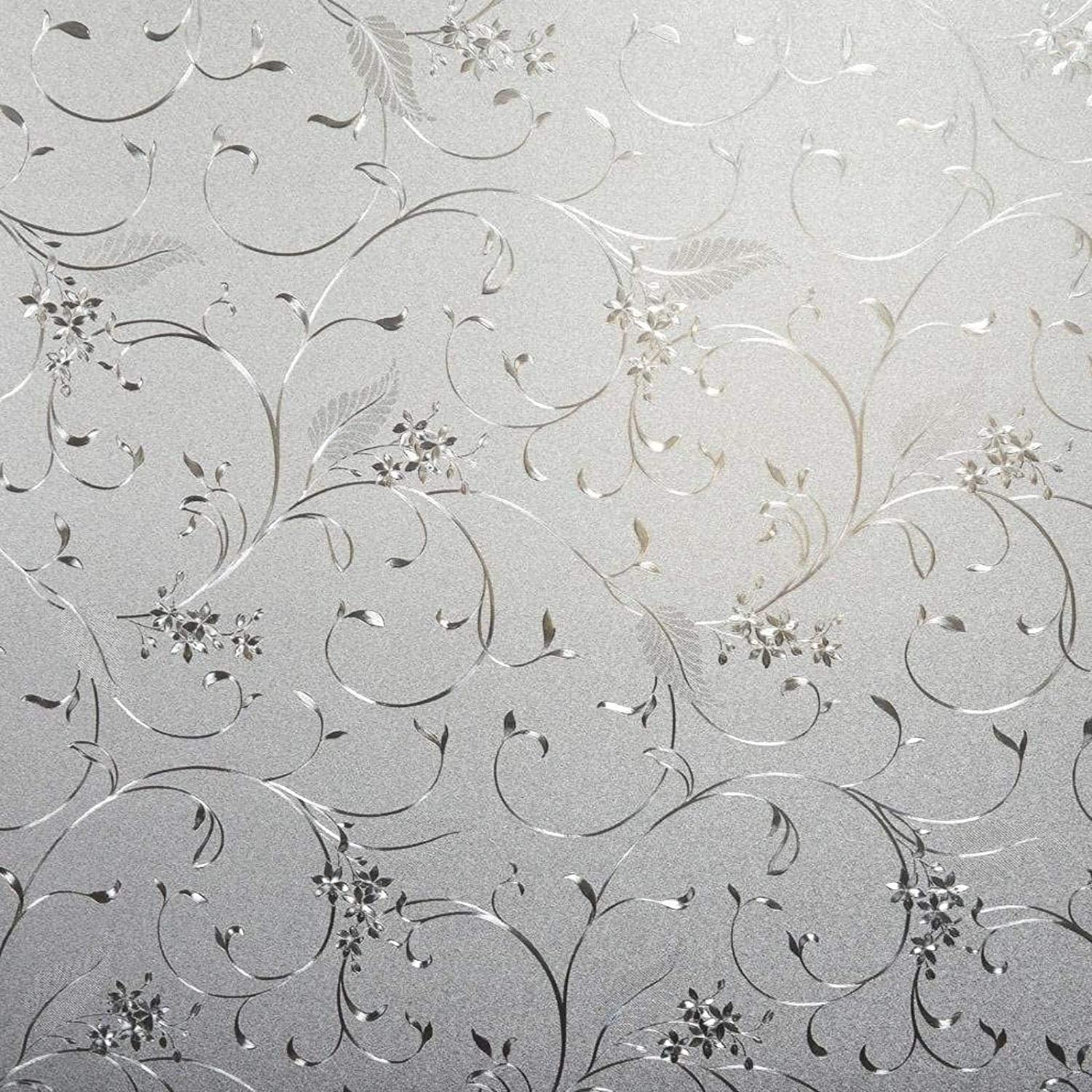 Niviy Static Cling Non-Adhesive Window Film Frosted Glass Film Bathroom Door Glass Decoration Window Film Privacy Covering (41.2"x 314.9")