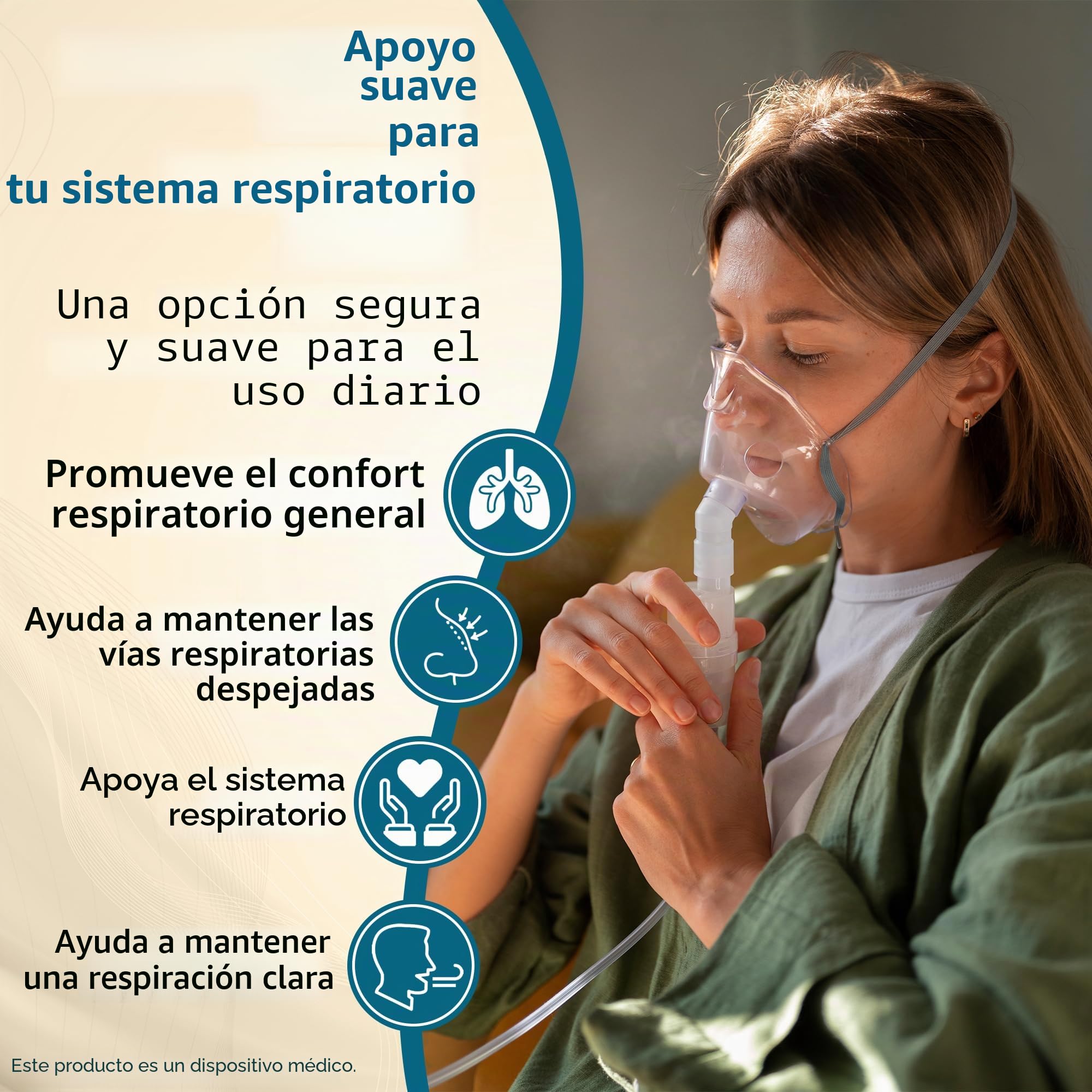 Cloruro de sodio isotónico estéril al 0,9 % - Solución salina de inhalación NaCl para humificación de las vías respiratorias. Vial de dosis unitaria de 20 x 2,5 ml, grado farmacéutico