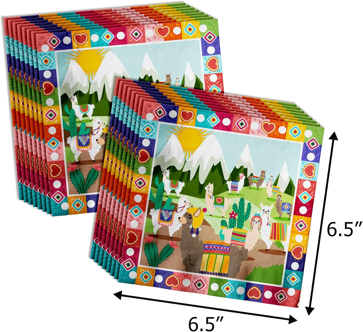 This Party is On Point Llama Party Supplies - 64 Piece Cactus Succulent Fiesta Tableware Set Includes Large 9" Dinner Plates and 7" Dessert Paper Plates Napkins Cups - Kit for 16