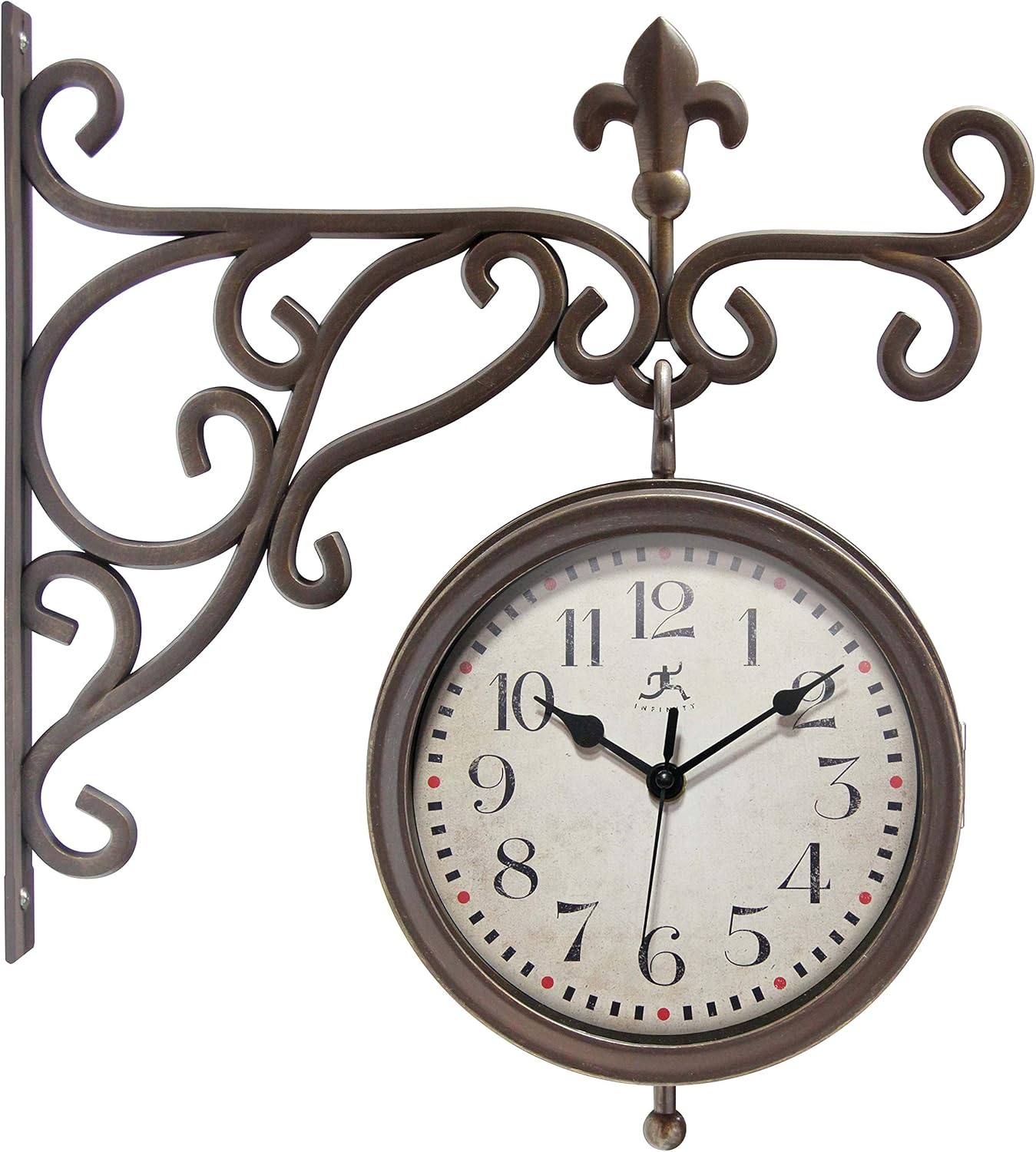 double sided garden clock and thermometer