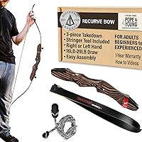 Vista 7 de Tiger Takedown - Arco recurvo compacto, rápido, preciso de 48 a 62 pulgadas, blanco y frist Bow - Mano derecha e izquierda - Pesos de tracción