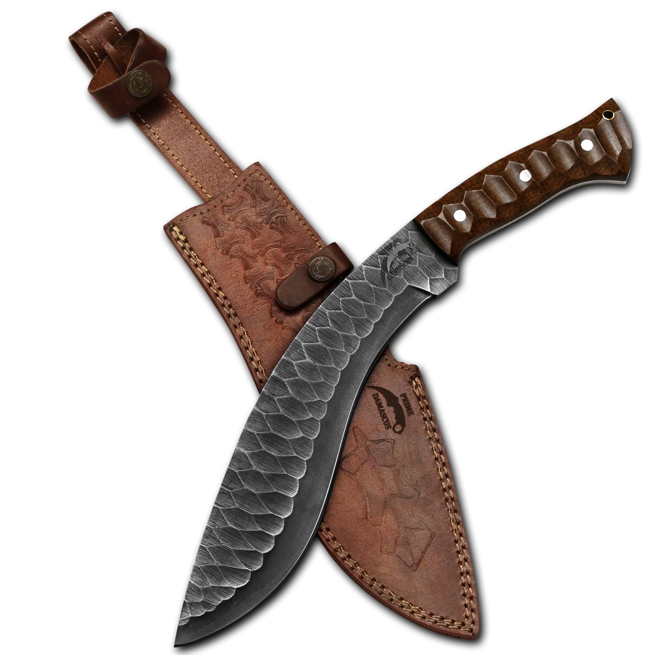 Kukri Machete Knife with Sheath Full Tang- Fixed Blade Cool Tool for Outdoor Camping- Best Handmade Gift for Men