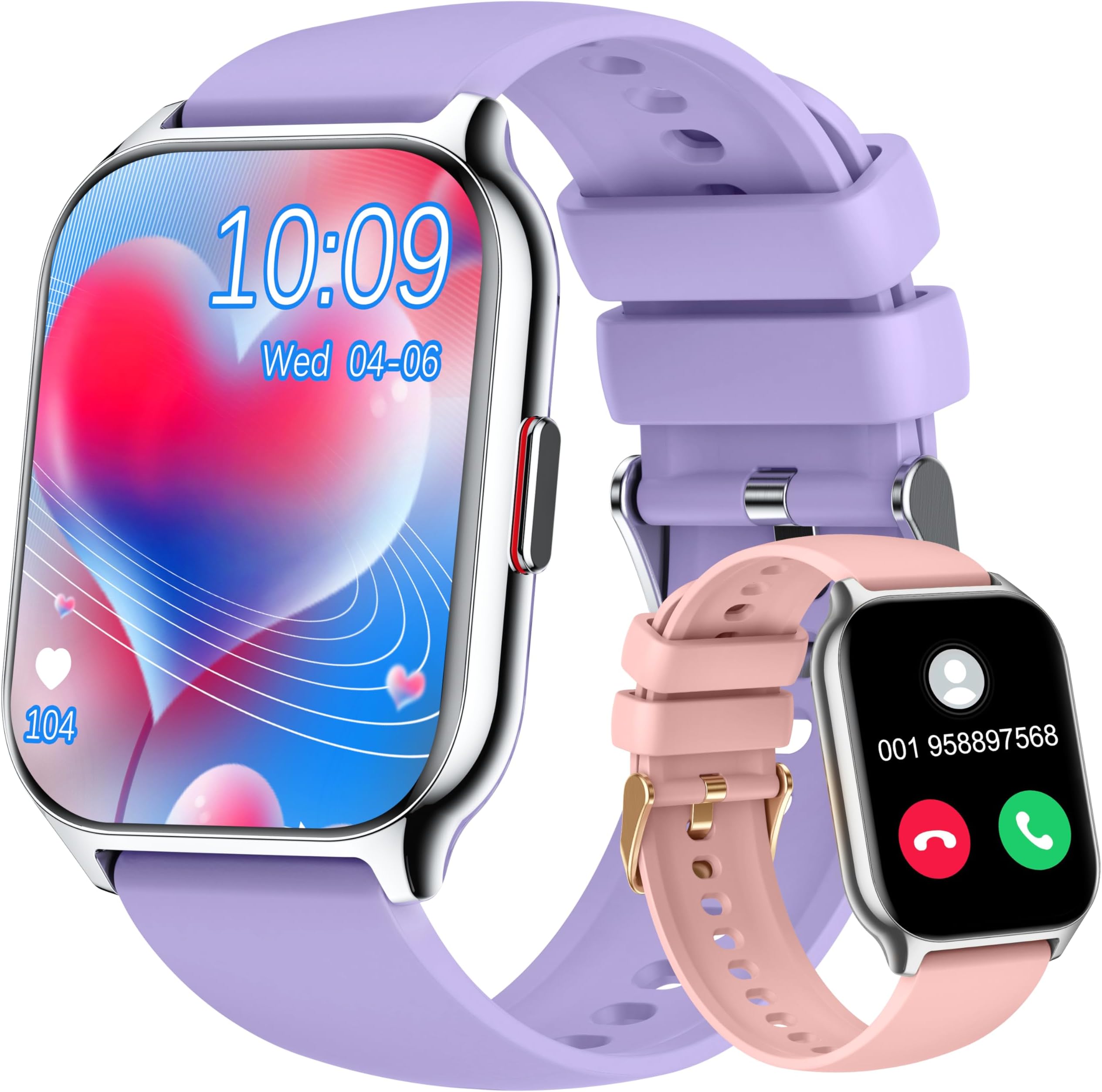 ZOSKVEESmart Watch for Women Men(Dial/Answer Calls), 2.0" Fitness Tracker Watch with Heart Rate/Blood Pressure/Blood Oxygen Monitor for Android iOS