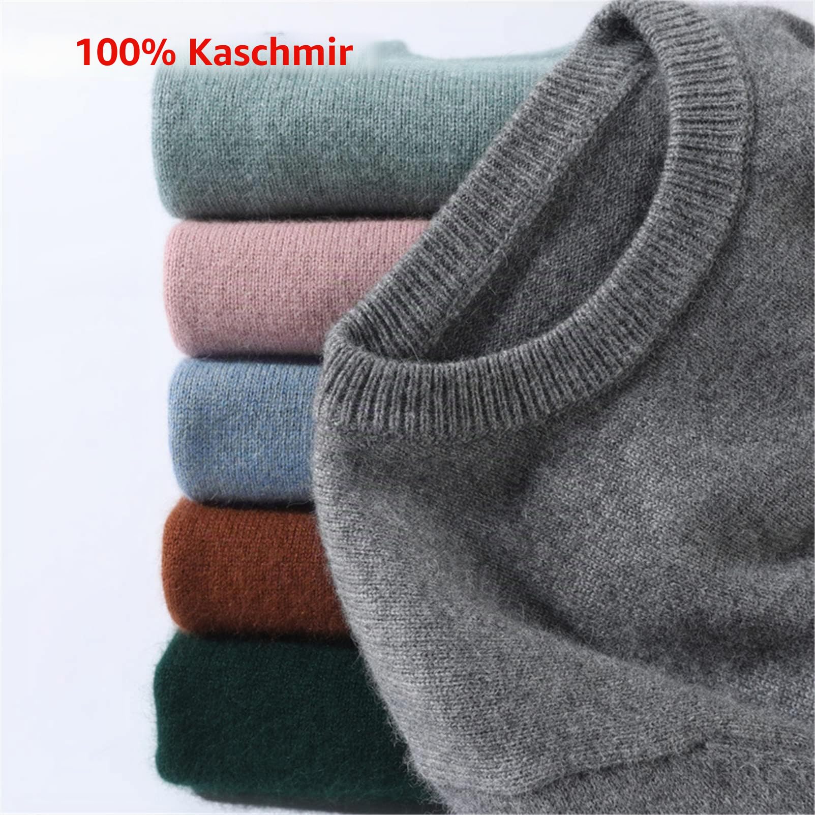 Pull en Tricot 100% Cachemire Pour Homme - Chaud au quotidien, bleu