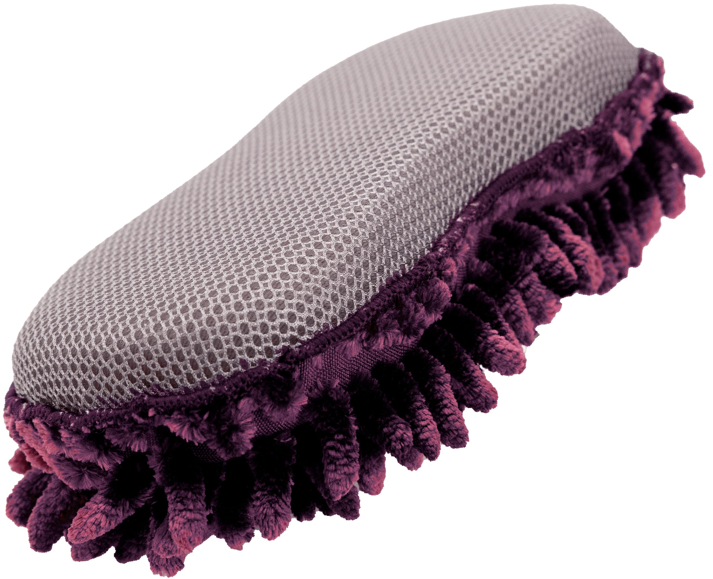 VIKING Car Wash Sponge, Dual-Sided Premium Chenille and Scrubbing Mesh for Car Cleaning, Purple, 9.5 Inch x 5 Inch x 2.3 Inch