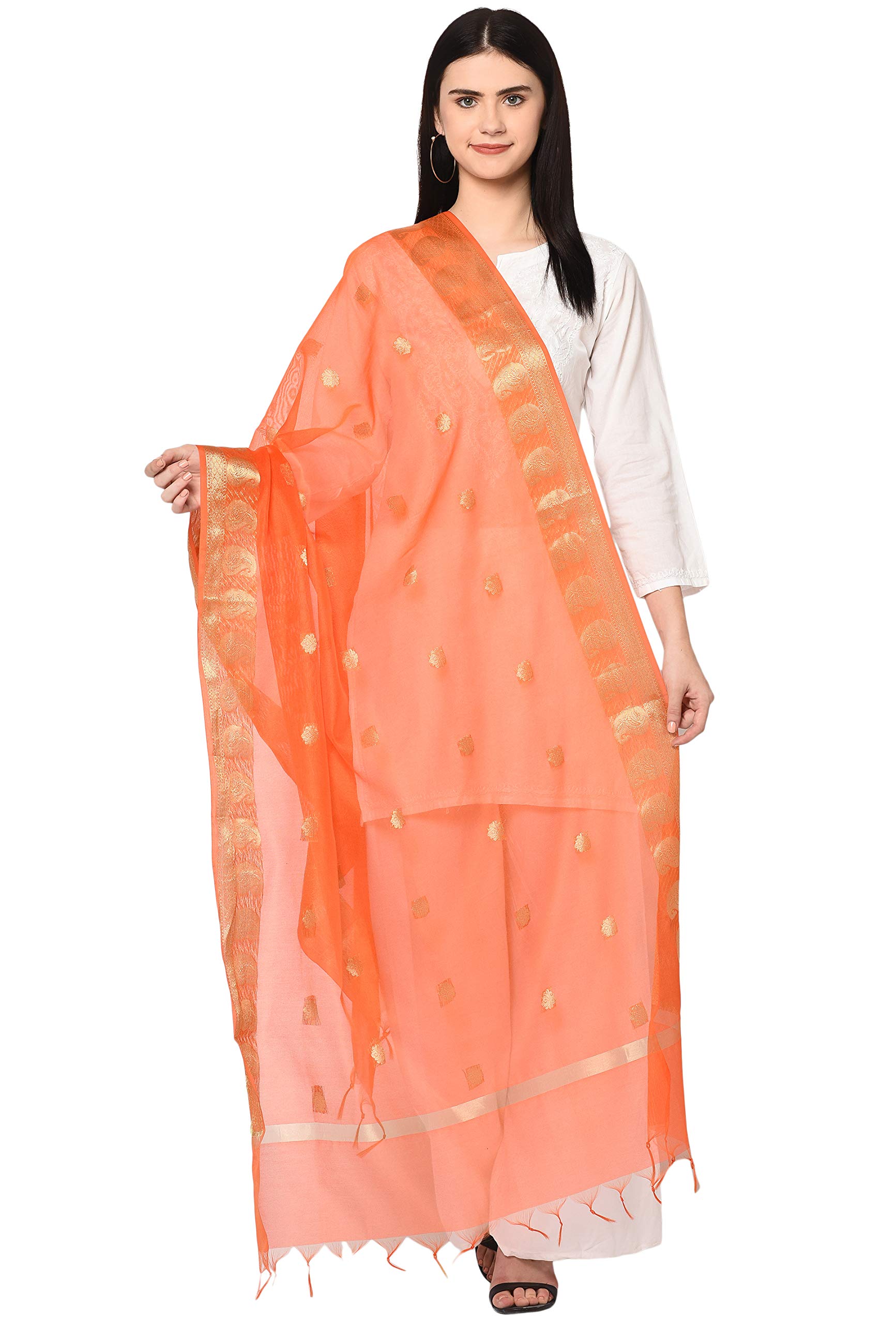 Weavers Villa Women's Banarasi Poly Silk Woven Dupatta, 2.25 Mtrs