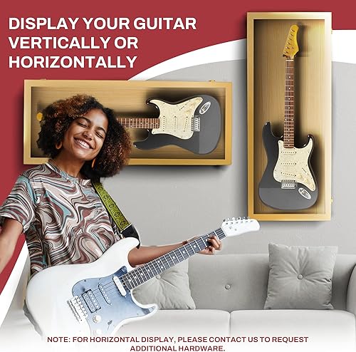 Miniatura 186 de PENNZONI Vitrina para guitarra eléctrica, estuche acrílico para guitarra eléctrica, soporte de pared, estuche de pared para guitarra hecha de marco
