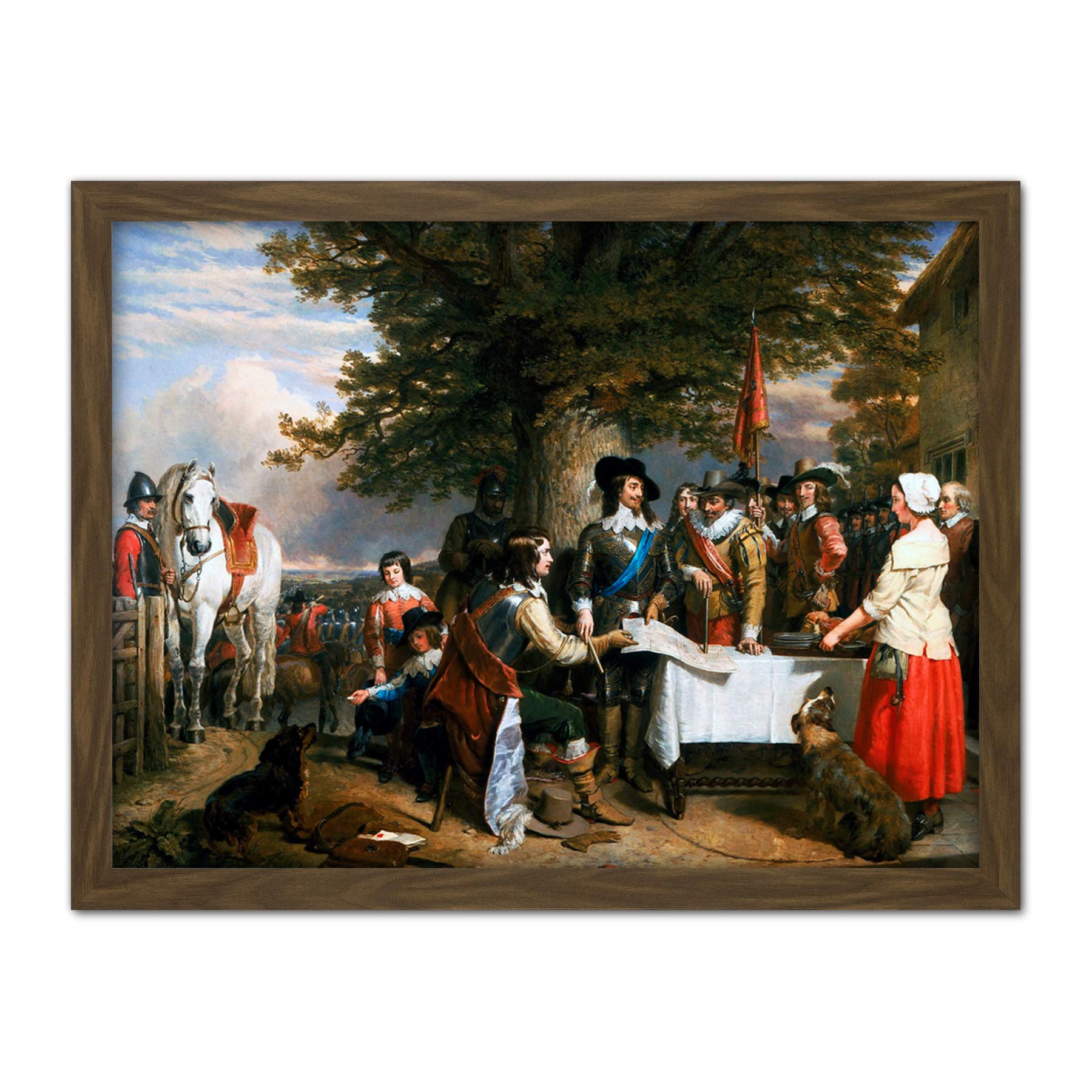 Landseer Eve Battle Edge Hill Civil War Painting - Framed Wall Art Print - Artery8 - W18 inch x H24 inch