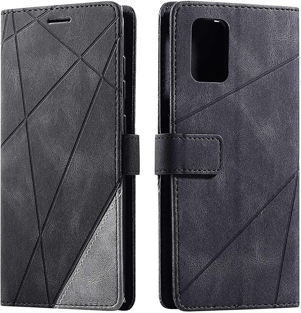 Galaxy A71 Case, SONWO Premium Leather Flip Wallet Case Magnetic Closure Card Slots Kickstand Phone Case for Samsung Galaxy A71, Black
