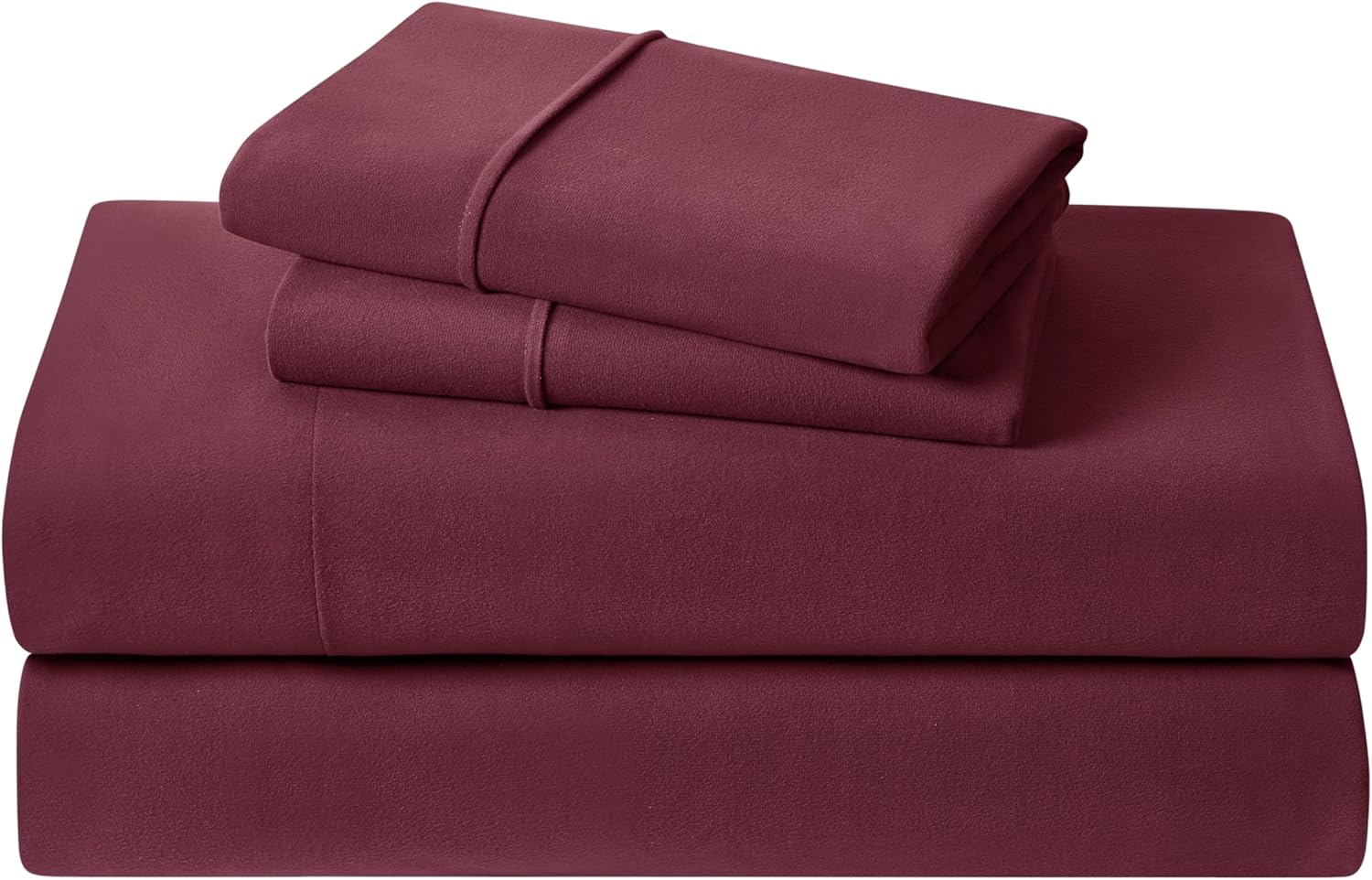 100% Cotton Flannel Sheets Queen Size - Warm & Cozy Flannel Bed Sheets Set for Winter - Soft Brushed Cotton Bedding for Ultimate Comfort - Heavyweight Sheet Set, Queen, Burgundy Red