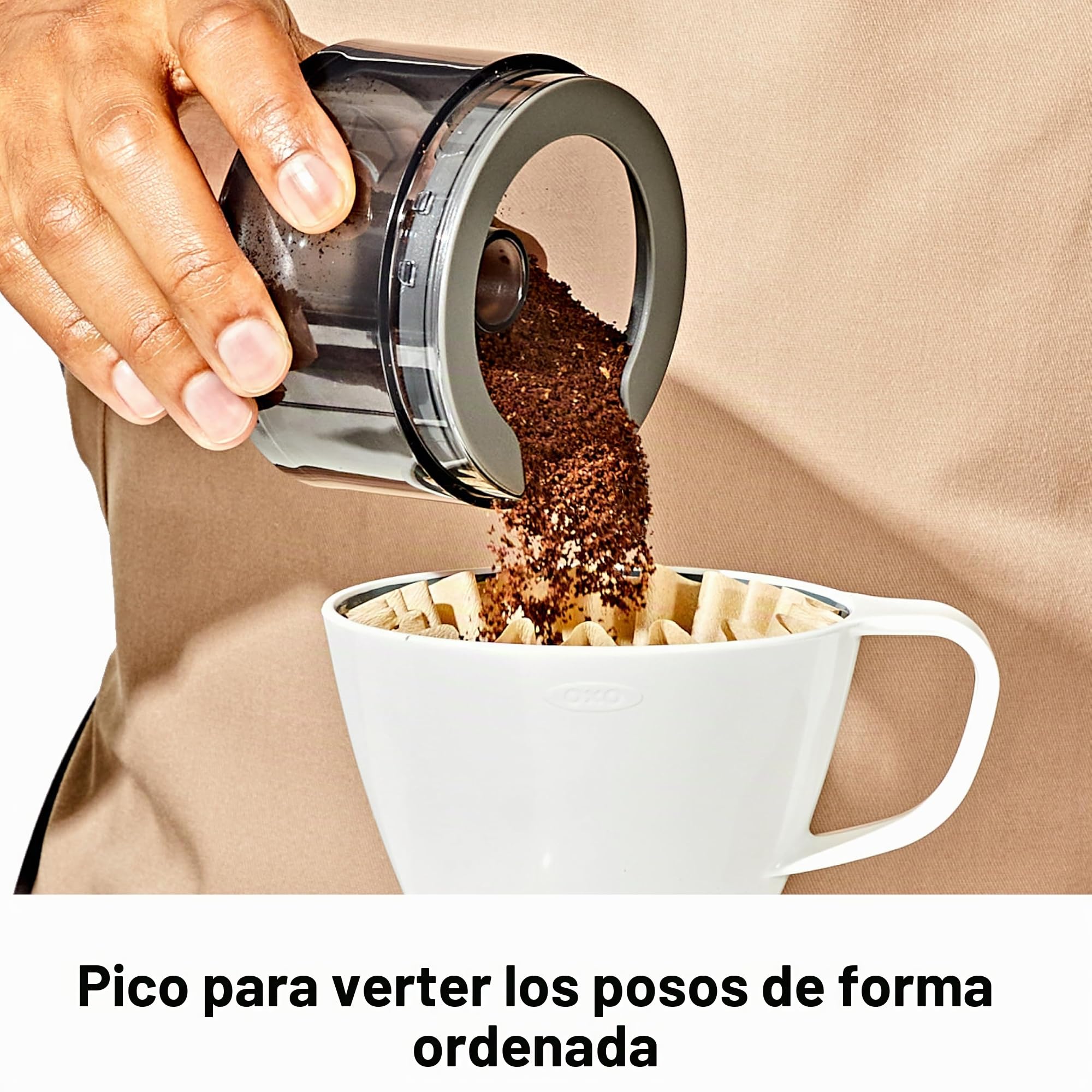 OXO 8720800 - Molinillo cónico compacto, plástico, negro