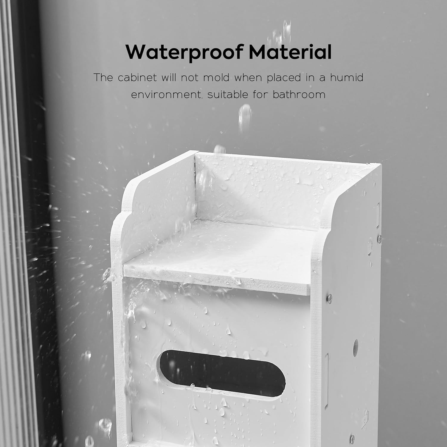 Doxo White Toilet Paper Holder Stand, Large Capacity Slim Bathroom Storage Cabinet and Organizers for Small Space, Beside Toilet Storage Cabinet (White) - Image 6