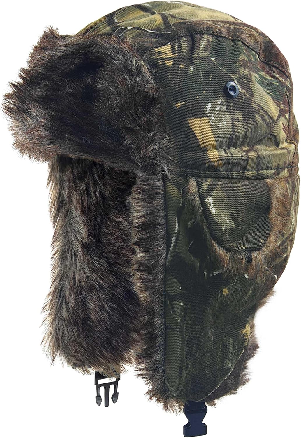 Unisex Winter Warm Trapper Hats Women Windproof Men Fluffy Hunting Ski Ushanka Trooper Hat Faux Russian Hats with Ear Flaps