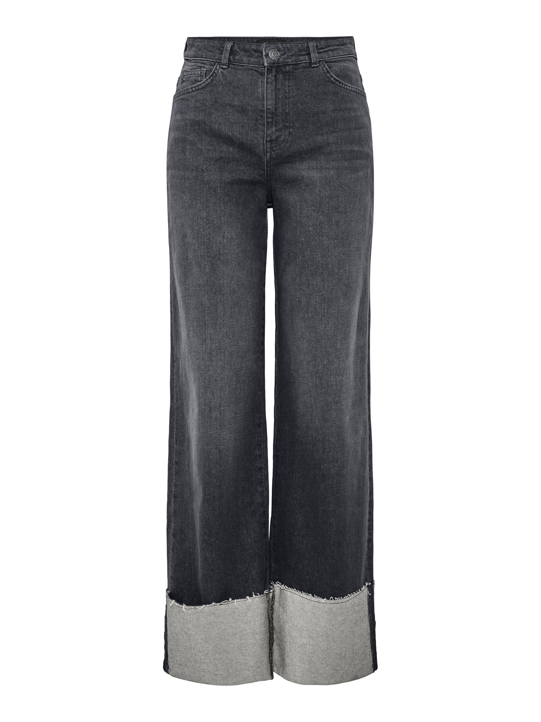 PIECES PCPIL HW Straight FOLD UP Jeans