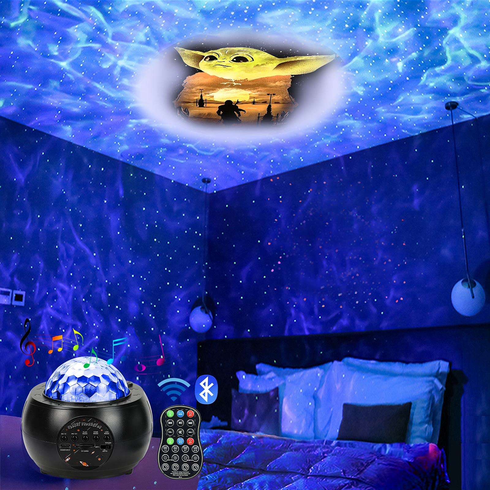 Baby Yoda Gifts for Kids and Adults, Bedoo Baby Yoda Light lamp 10 Yoda Patterrns Room Decor for Bedroom,Christmas and Birthday Gift for Baby Grogu Yoda Fans