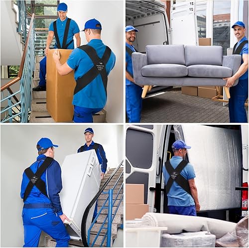 Miniatura 7 de Correas móviles (5 pulgadas de ancho), correas de elevación para 2 movimientos, correas móviles de hombro perfectas para equipos, electrodomésticos,