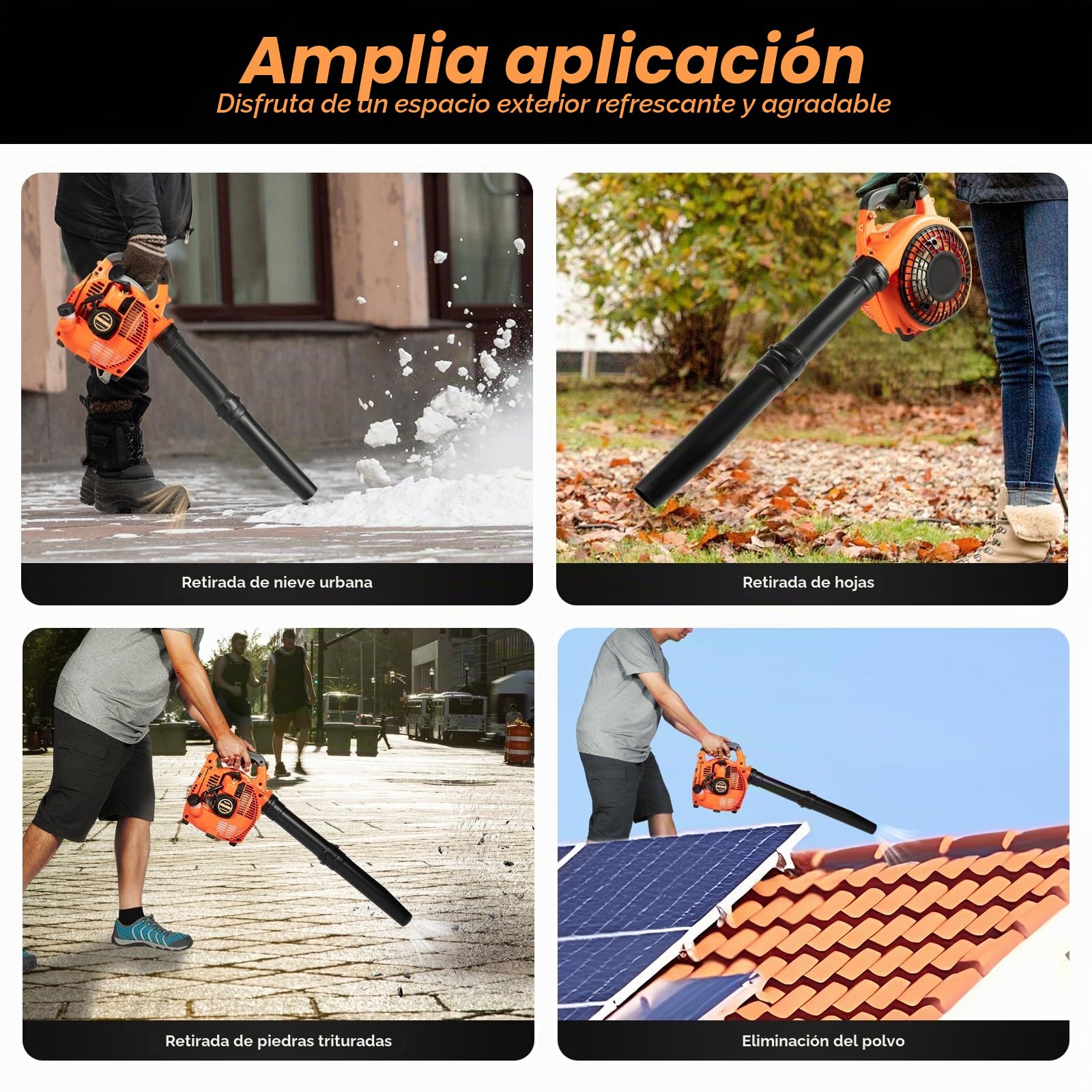 Soplador de hojas de gasolina, aspirador de hojas de gasolina, soplador de hojas, soplador portátil, 2 tiempos, enfriado por aire, soplador para jardín, cuidado del césped, terraza, burbujas