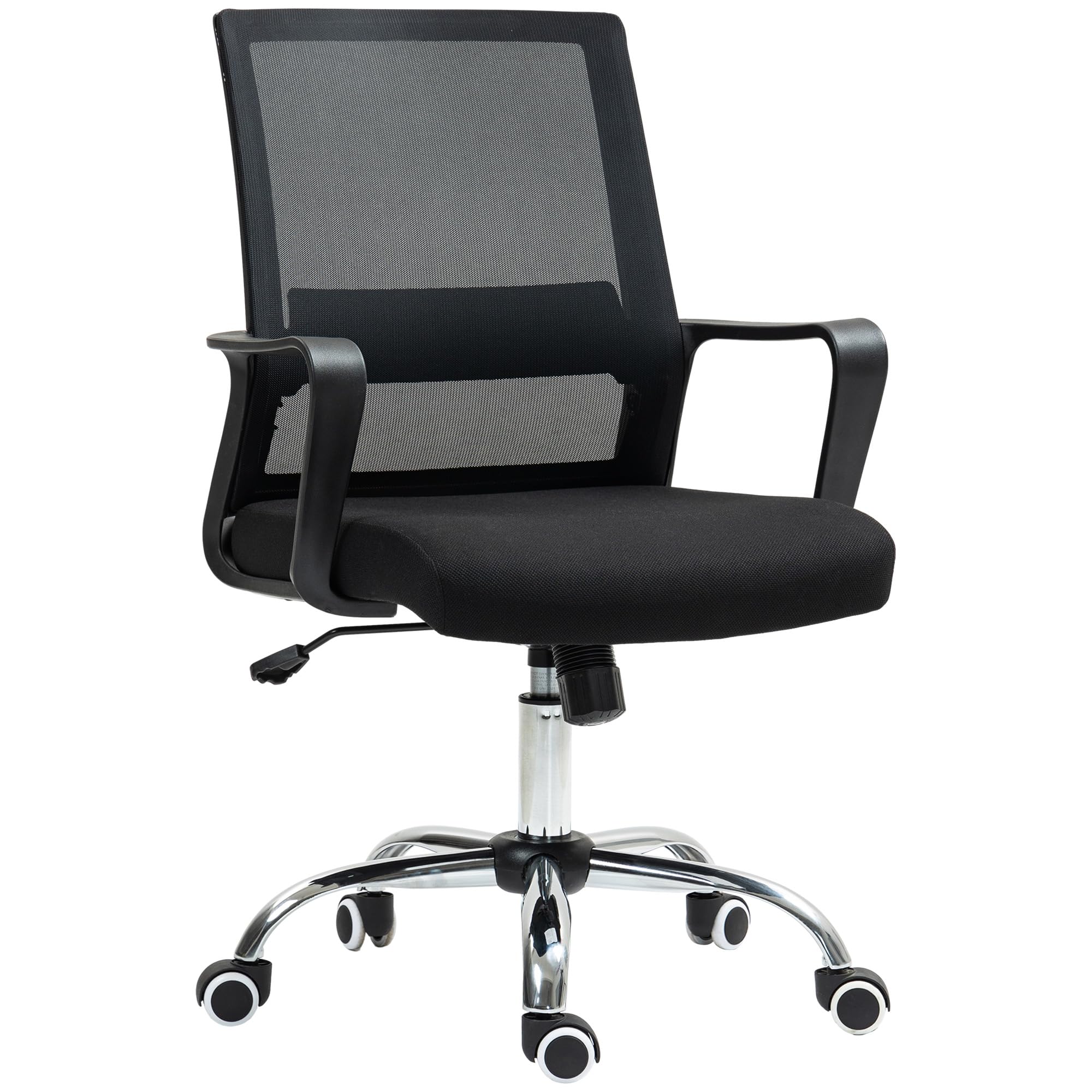 B&Q -  Mesh Office Chair Desk Chair W/ Swivel Seat Adjustable Height Black