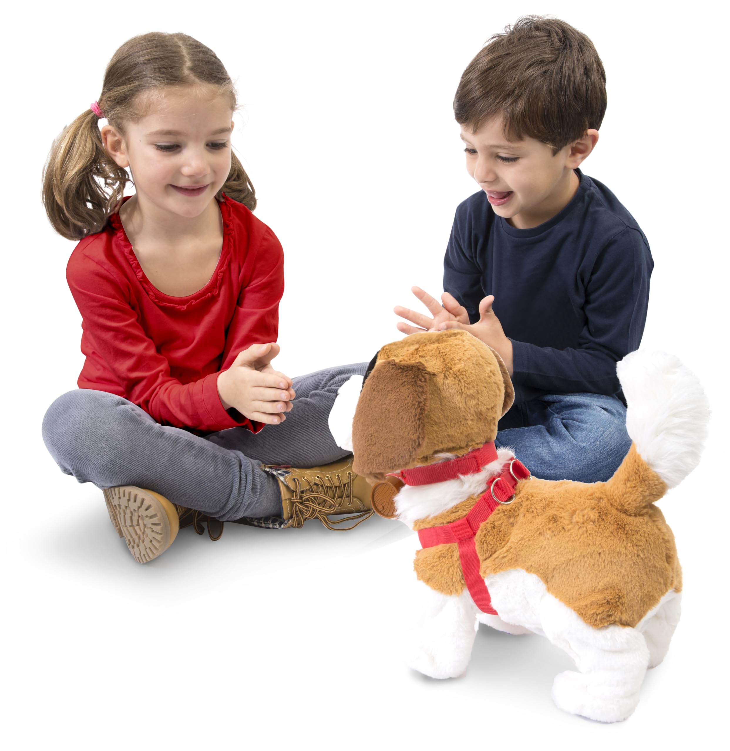 Billy, Mon Chien Billy, Peluche interactive à promener, il marche, s'assoie, aboie, Jouet pour enfants dès 3 ans, GIOCHI PREZIOSI, AMB00