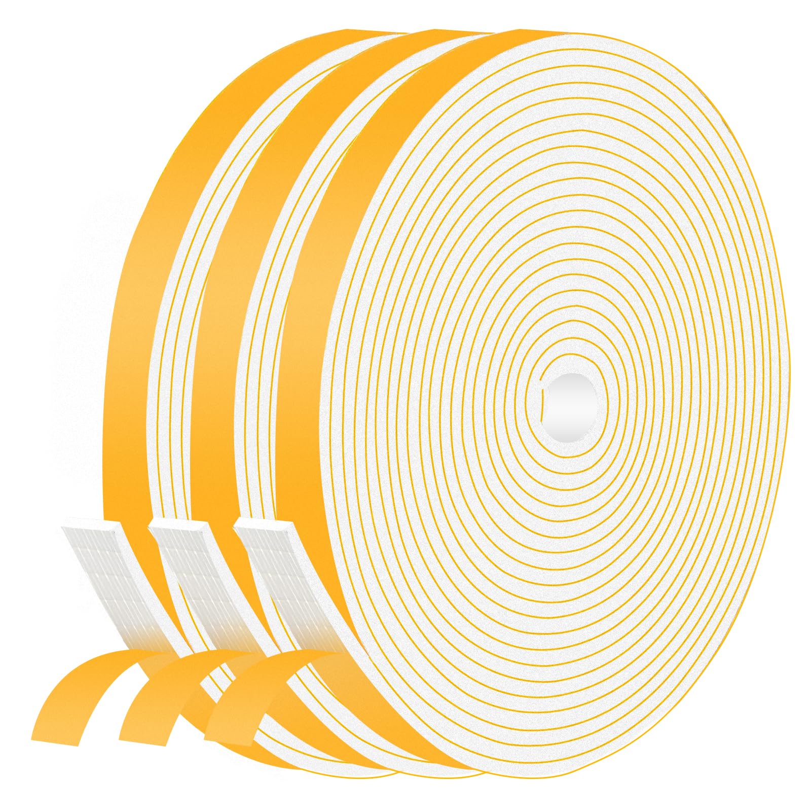 TriXcelent 12mm x 3mm Draught Excluder Tape - 15M Long, White Self Adhesive Weather Stripping for Door and Window Frames