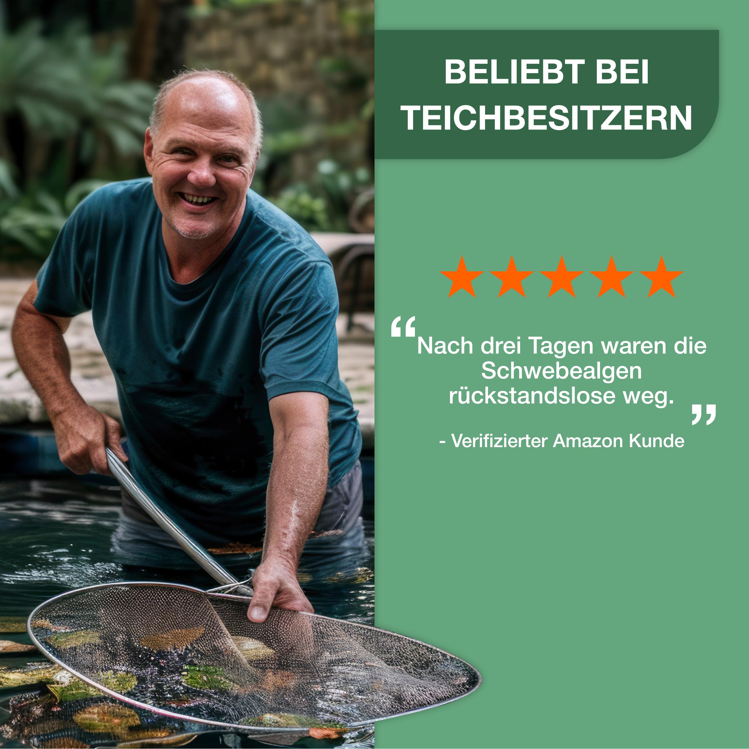 Teichpoint Grünes Wasser Liquid - flüssiger Schwebealgen verdränger auch im Schwimmbad Pool oder Aquarium (5 Liter)