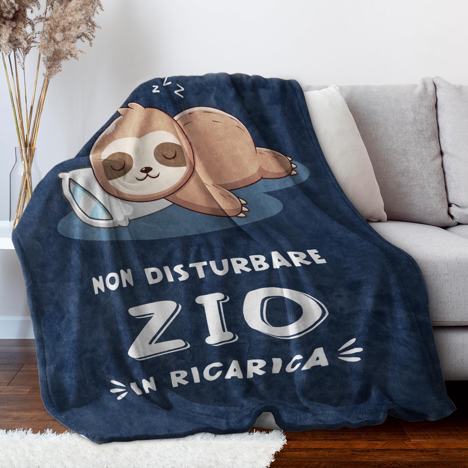 Niyewsor Regalo Zio, Regalo per Zio Coperta, Regalo Zio Compleanno, Idee Regalo Zio, Festa del Papà Natale Regali per Zio, Bradipo Coperta per Zio 130 x 150cm