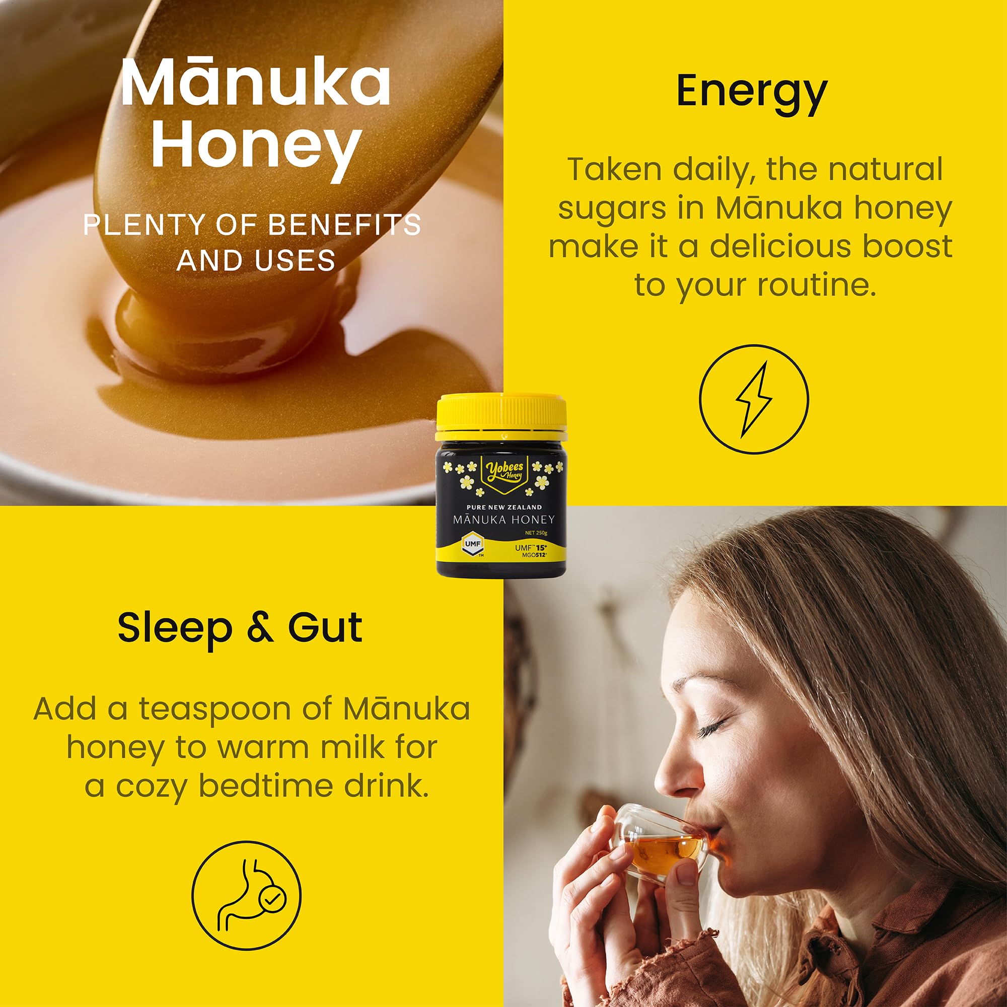 Amazon.com : Yobees Honey Raw and unpasteurized New Zealand Manuka