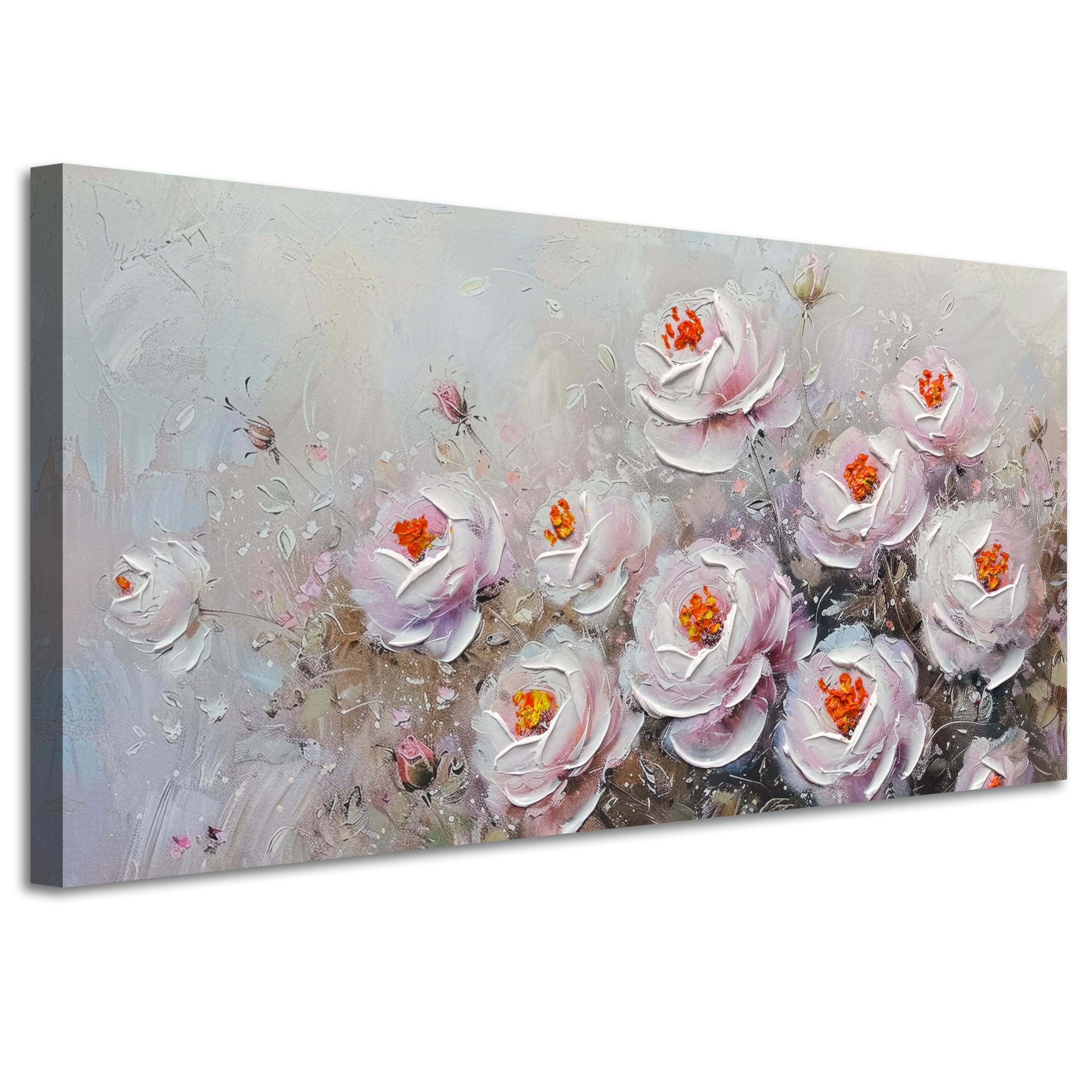Amazon.com: Acocifi Peony Canvas Wall Art Pink Florals Textured