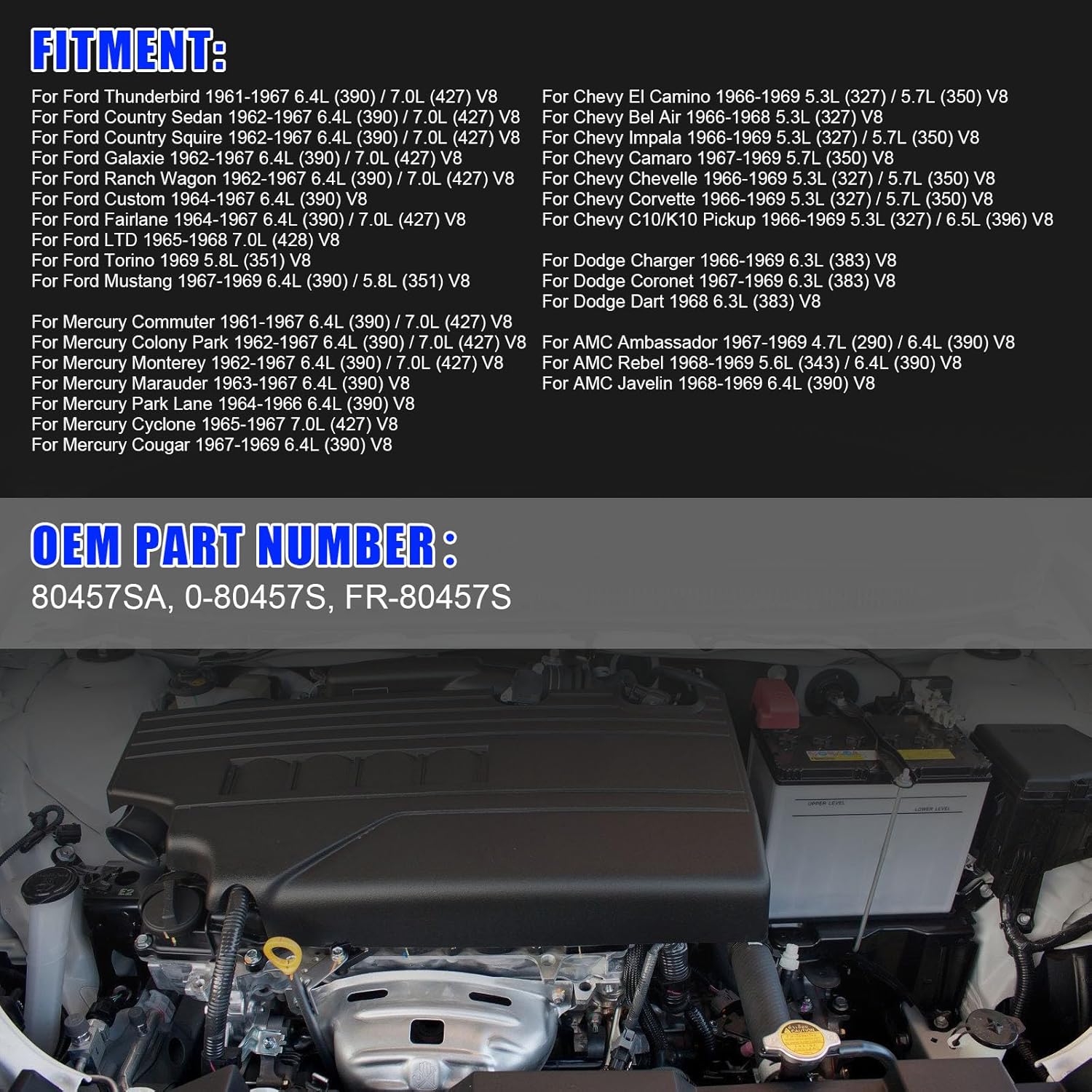 4160 Carburetor 4 Barrel, For Buick Chevy Dodge Ford Mercury Oldsmobile V8 Engines (600) 1967-1989, For Holley 600 CFM 4160 Electric Choke Carburetor, Replace: FR-80457SA