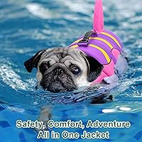 Vista 73 de Chaleco salvavidas de tiburón para perro, chaleco salvavidas ajustable para nadar con asa de rescate