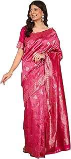 Banarasi Silk Saree for Women –Rich Gold Zari Border & Brocade Blouse, P...