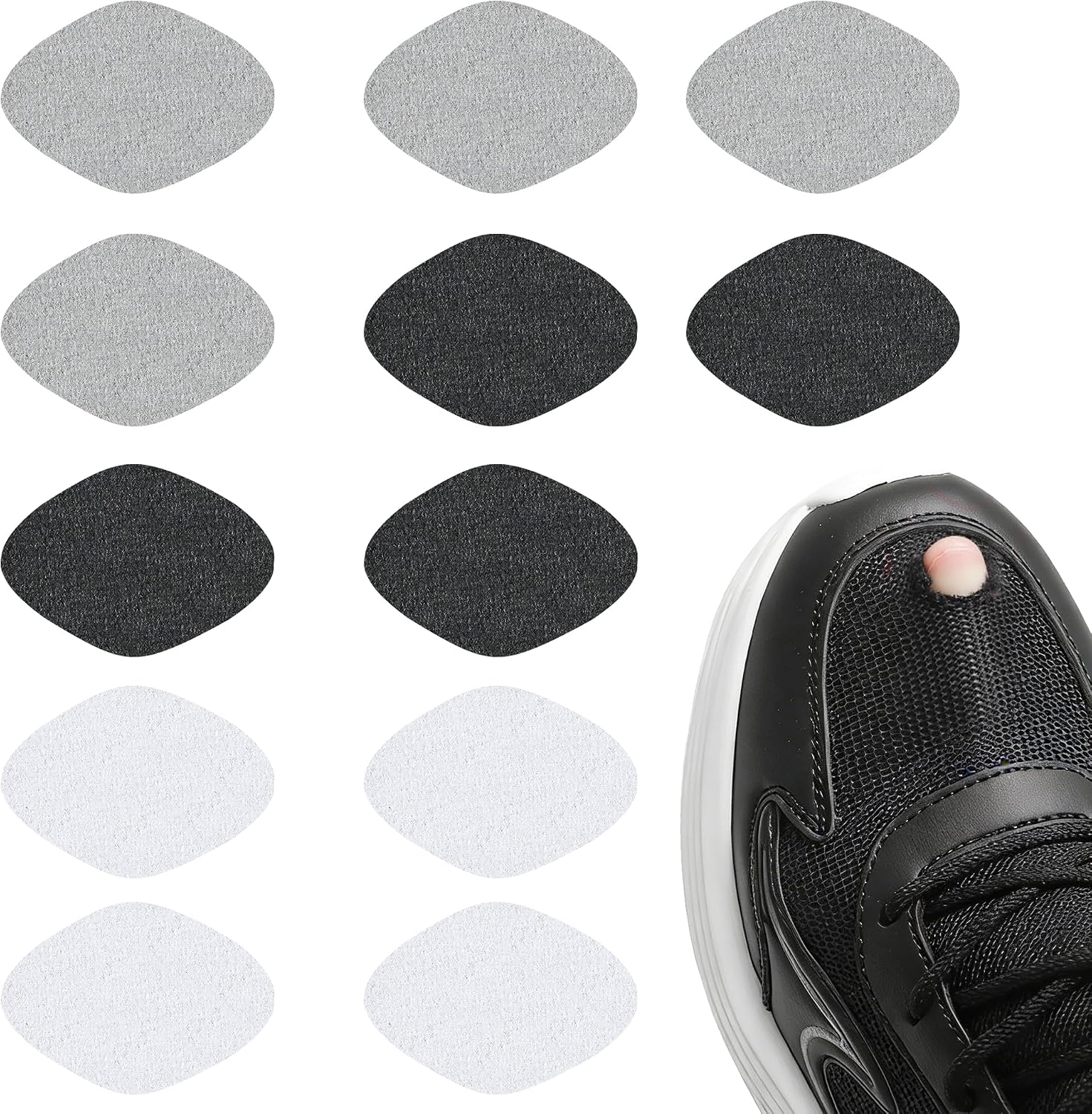 (12 piece set Shoe Hole Repair and Protection Kit, 3-color optional repair and protection kit, 4.5x2.8 inches.