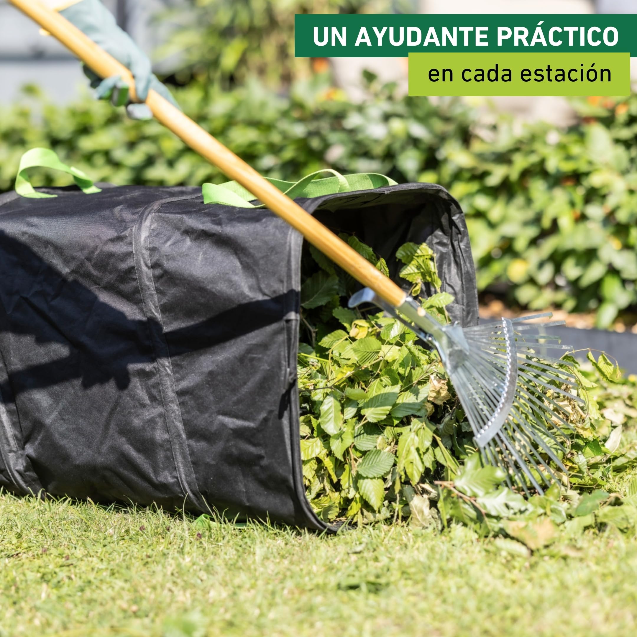 Windhager Bolsa para residuos de jardín pop-up SQUARE, 180 litros de capacidad, cuadrada, bolsa de jardín para residuos verdes, bolsa para residuos verdes, bolsa para hojas, resistente al desgarro