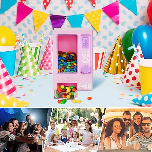 Miniatura 7 de YOBRO Dispensador de dulces, bonita máquina expendedora para escritorio, máquina manual de dulces, dispensar mini caramelos, regalo de cumpleaños y