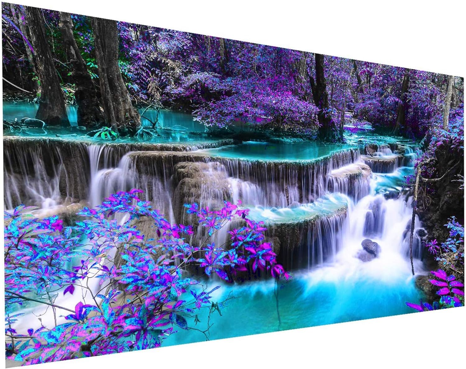 TREXEE Large Size DIY 5D Diamond Painting Kits for Adults & Kids DIY Large Waterfall Full Round Drill Diamond Paint by Numbers Kit for Home Wall Decor (35.5 x 15.7 inch)(No Frame)-image-10