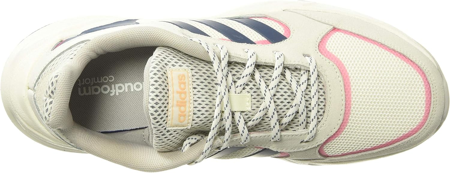 adidas Women's 90s Valasion Sneaker, 6 AU 9.5 Cloud White/Tech Ink/Real Pink