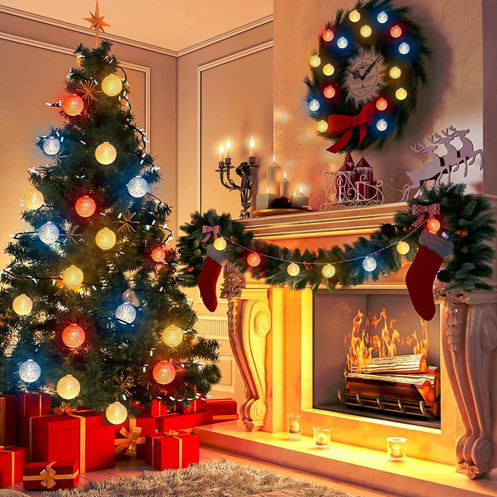 Ciskotu Ghirlanda Luminosa Cameretta - 20 LED Catena Luminosa Interno con USB, Telecomando e Timer, per Decorazione Della Luce Notturna Interna, Come Natale, Matrimonio, Festa, Stanza, Tenda (Bianco)