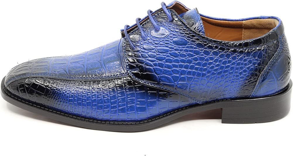 Chaussures Hommes En Crocodile Bleu Véritable - Faites Main En Pologne - Neuf Avec Emballage