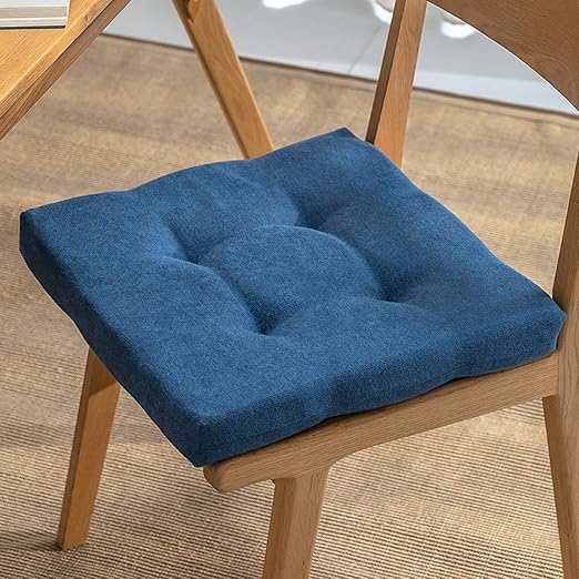 Amazon Co Jp 広場 椅子 クッション 固定針工芸 アイスベルベットファブリック チェアクッション 食品 ソリッド カラー 洗える For ダイニングチェア オフィス チェアパッド 茶色 青だ 45x45cm 18x18inch ホーム キッチン